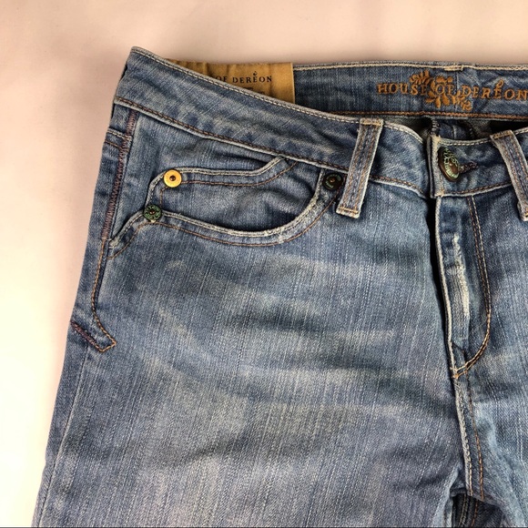 House of Dereon embroidered bootcut jeans 31 - Picture 6 of 8